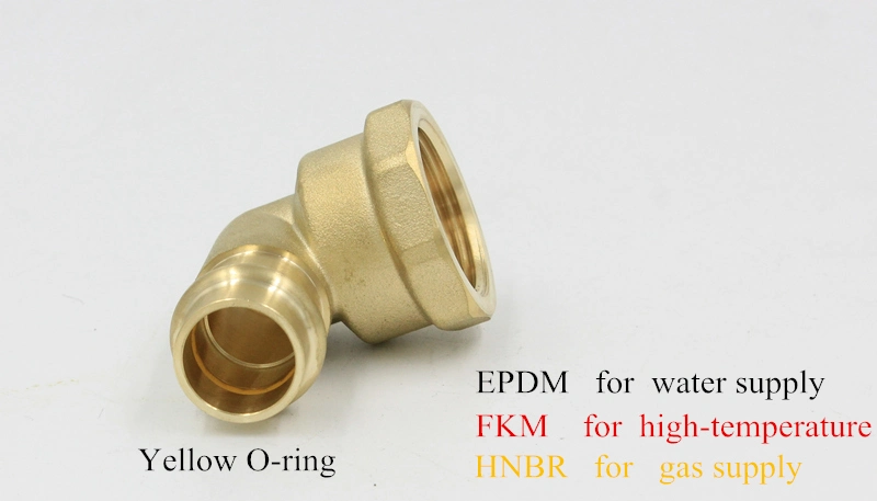 Brass V-Press Series Elbow Pipe Fittings for Water Supply and Drainage